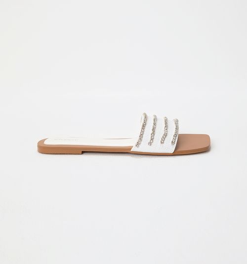 Flat Sandal with Woven Upper and CR