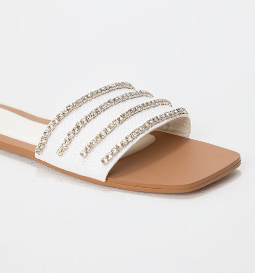 Flat Sandal with Woven Upper and CR