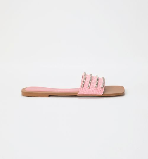 Flat Sandal with Woven Upper and CR