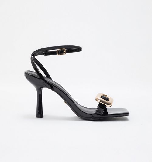 HEELED SANDAL WITH STRAPS AND HARDWARE