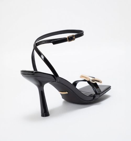 HEELED SANDAL WITH STRAPS AND HARDWARE