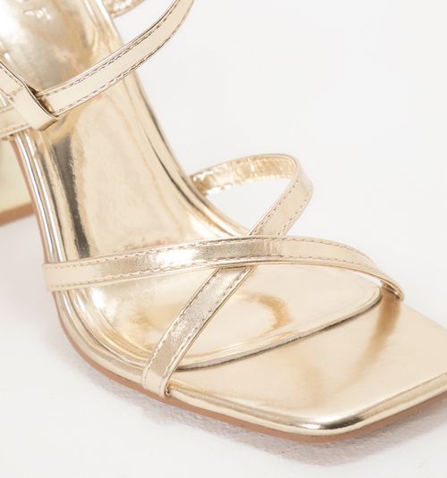 Heeled Sandal with Crossed Upper