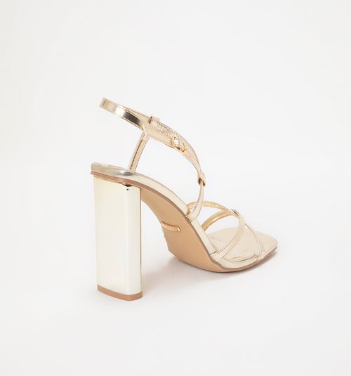 Heeled Sandal with Crossed Upper