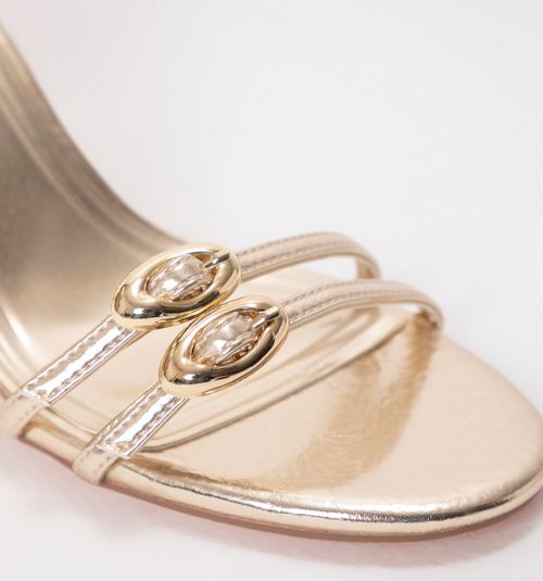 High Heel Sandal with Buckles on Upper