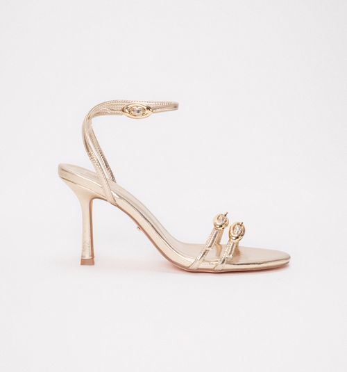 High Heel Sandal with Buckles on Upper