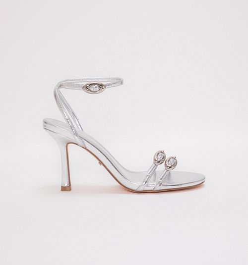 High Heel Sandal with Buckles on Upper