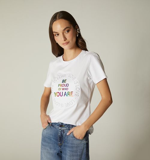 T-SHIRT WITH PRIDE EMBOSSING