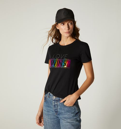 T-SHIRT WITH PRIDE EMBOSSING