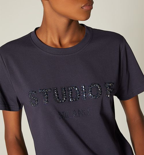 STUDIO F T-SHIRT WITH RHINESTONES