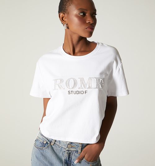 EMBOSSED TEXT T-SHIRT