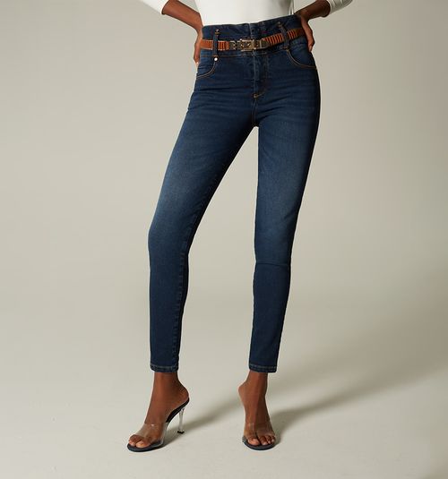 HIGH WAIST SKINNY JEANS WITH BELT