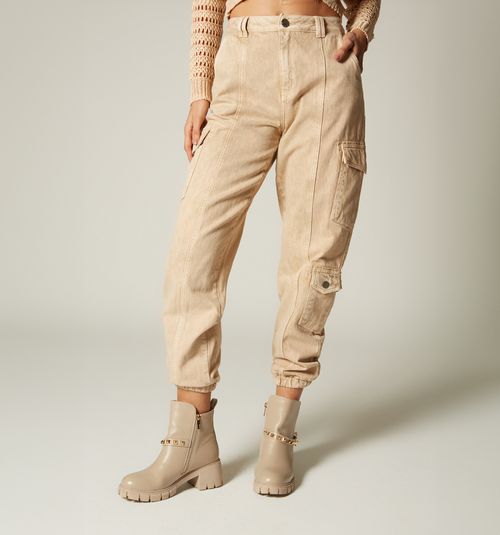 HIGH WAIST JEAN, UTILITY POCKETS, PU