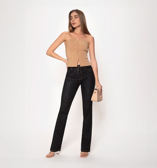 HIGH WAIST STRAIGHT LEG JEAN, FIVE POCKET