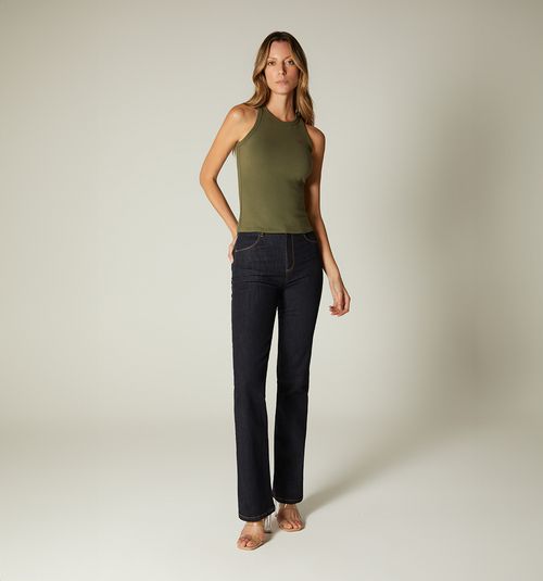 HIGH WAIST STRAIGHT LEG JEAN, FIVE POCKETS