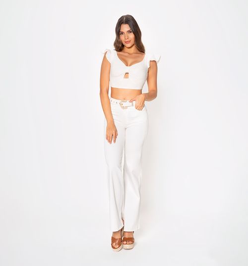 FLARED JEANS, HIGH WAIST, FIVE POCKETS