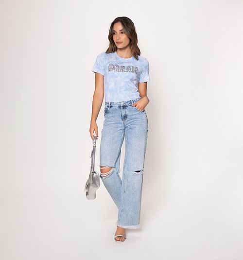 LOW RISE STRAIGHT LEG JEANS WITH HOT FIX