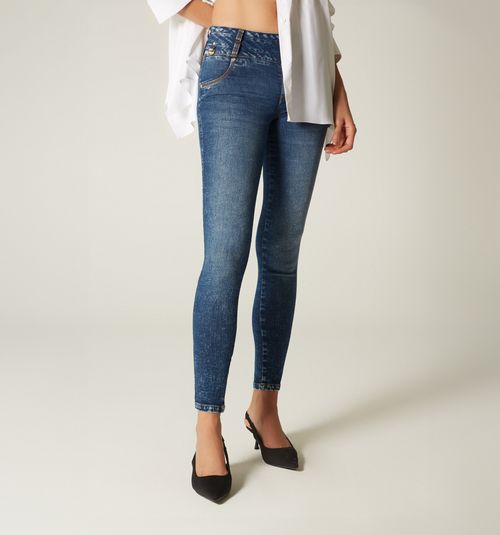 SKINNY JEAN MID RISE, WIDE WAISTBAND