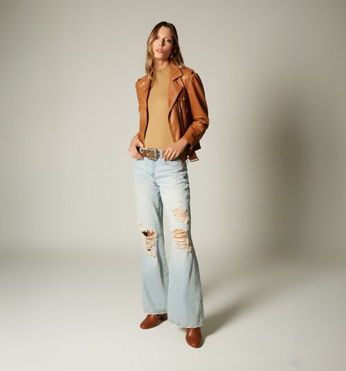 Flared Jeans Mid Rise, Five Pockets