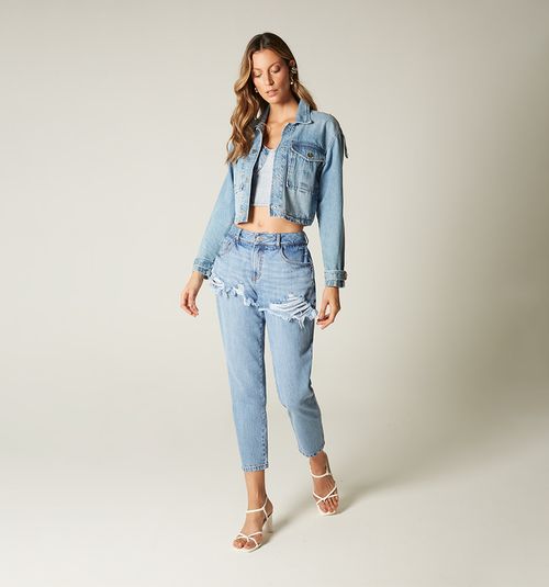 JEAN LAYER ON LAYER, MID-RISE, WAIST