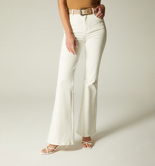 HIGH WAIST FLARE JEANS, FIVE POCKETS