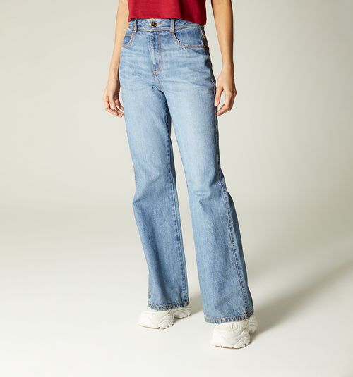 HIGH WAIST FLARE JEAN, FIVE POCKETS