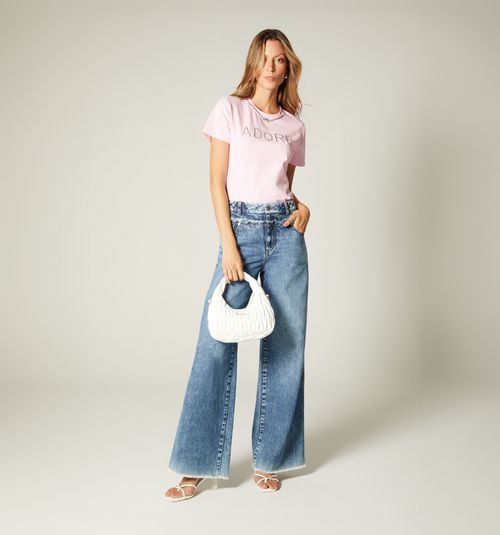 HIGH-WAIST PALAZZO JEANS, DOUBLE EFFECT