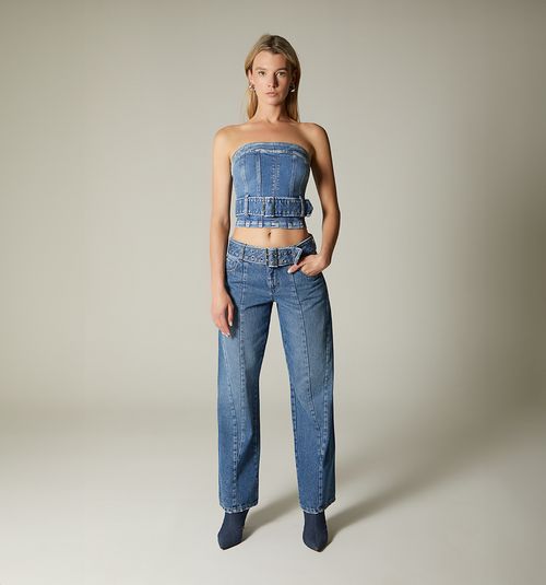 MID-RISE JEAN, FIVE POCKETS, CUTS