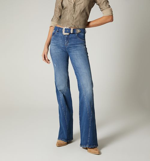 FLARED JEANS FIVE POCKETS, MID-RISE