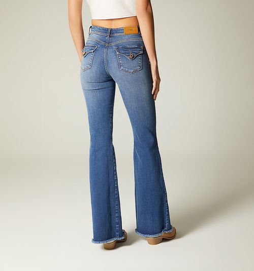 FLARED JEANS, HIGH WAIST, FIVE POCKETS