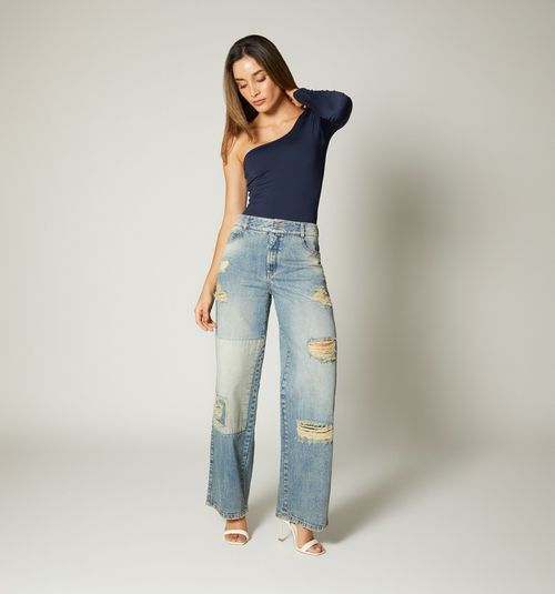 LOOSE FIT JEAN, FIVE POCKETS, RIPPED