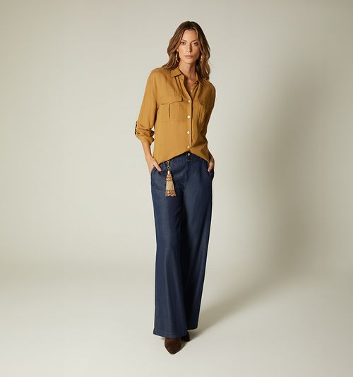 SUPER HIGH WAIST PALAZZO JEANS WITH BELT