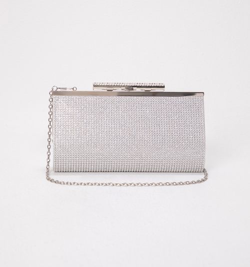 MESH CLUTCH WITH CRYSTAL HARDWARE