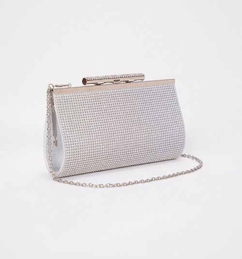 MESH CLUTCH WITH CRYSTAL HARDWARE