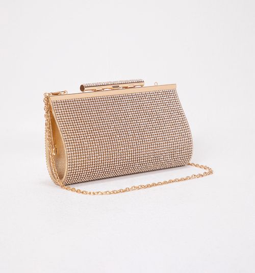 MESH CLUTCH WITH CRYSTAL HARDWARE