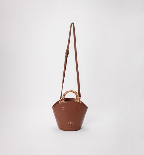 Handbag with bamboo-look handle