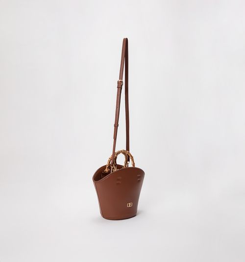 Handbag with bamboo-look handle