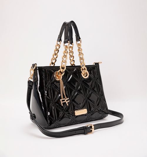 HAND BAG WITH CHAIN HANDLES AND KEY