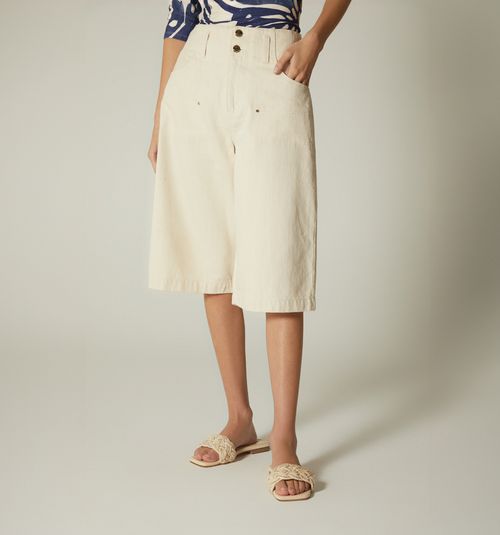 Bermuda, High Waist, Pocket Cuts