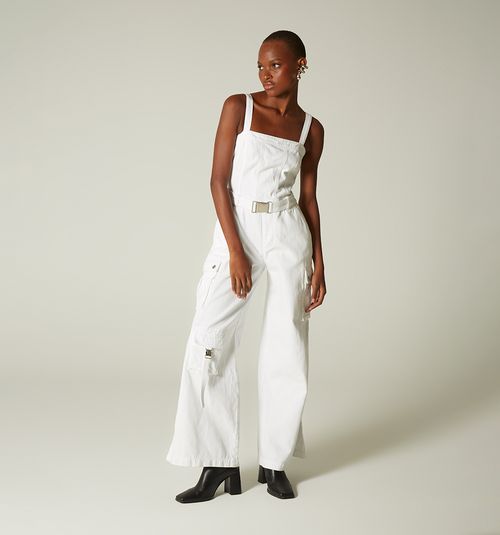 STRAPLESS PALAZZO JUMPSUIT, CARGO POCKETS