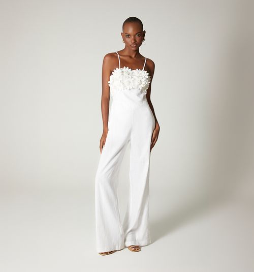 Palazzo Jumpsuit with Floral Appliques