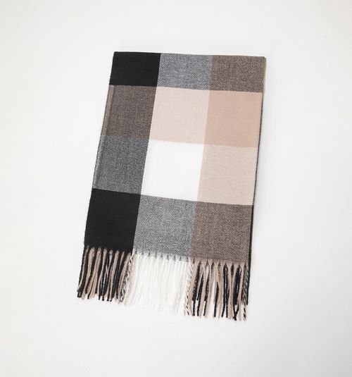 PLAID PASHMINA WITH FRINGES