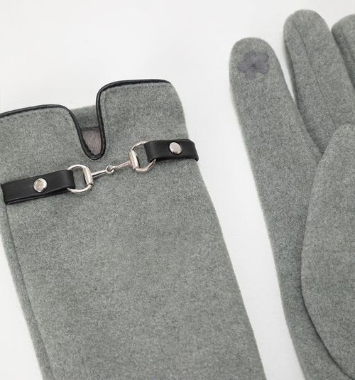 SUEDE GLOVE WITH STRAP DETAIL