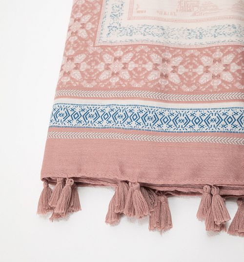 PRINTED PASHMINA WITH POMPOM