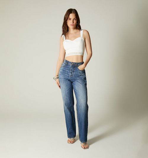 WIDE STRAP CROP TOP BLOUSE