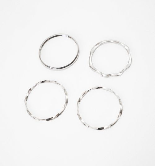 Smooth and Twisted Rings Bracelet Set x5