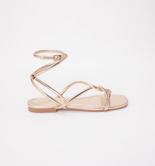 METALLIC THREE-STITCH FLAT SANDAL