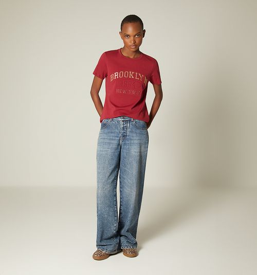 T-SHIRT WITH ANIMAL PRINT TEXT