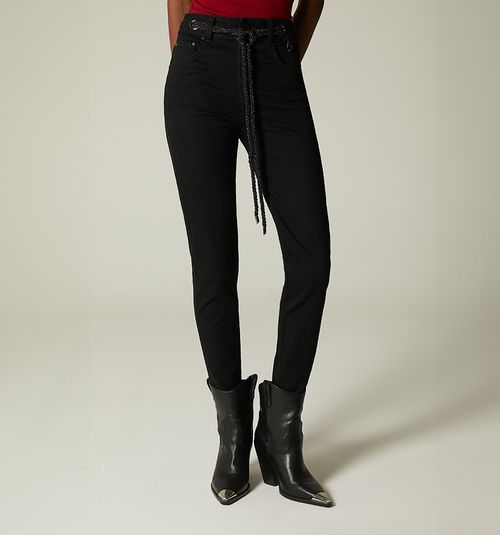 HIGH WAIST SKINNY JEAN WITH EYELETS AND CORD