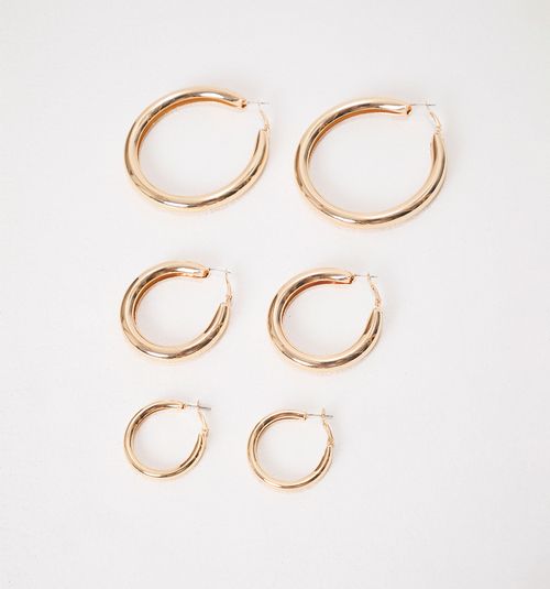 Set of 3 Chunky Hoop Earrings