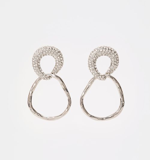 ASYMMETRIC EARRING WITH CRYSTALS